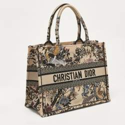 Pre Owned Dior Multicolor Embroidered Canvas Medium Garden Book Tote