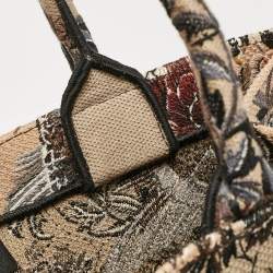 Pre Owned Dior Multicolor Embroidered Canvas Medium Garden Book Tote