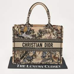 Pre Owned Dior Multicolor Embroidered Canvas Medium Garden Book Tote