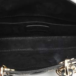 Pre Owned Dior Black Quilted Leather Lady D-Joy Embellished Tote
