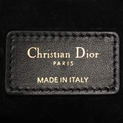 Pre Owned Dior Black Quilted Leather Lady D-Joy Embellished Tote