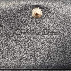 Pre Owned Dior Black Cannage Patent Leather Lady Dior Flap Card Case