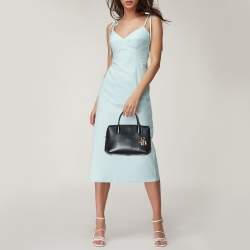 Pre Owned Dior Black Leather Open Bar Tote