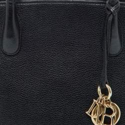 Pre Owned Dior Black Leather Open Bar Tote