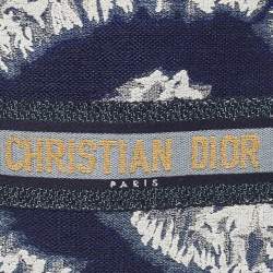 مملوكة مسبقًا Dior Navy Blue/White Tie Dye Canvas Mini Vertical Dior Book Tote