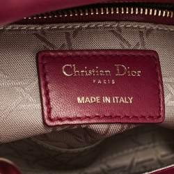 Pre Owned Dior Red Cannage Leather Small Lady Dior My ABCDior Tote