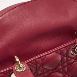 Pre Owned Dior Red Cannage Leather Small Lady Dior My ABCDior Tote
