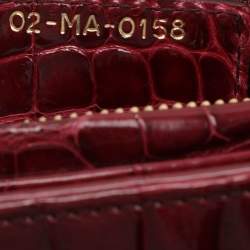 Pre Owned Dior Burgundy Alligator Medium Lady Dior Tote