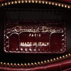 Pre Owned Dior Burgundy Alligator Medium Lady Dior Tote