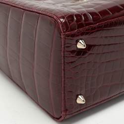 Pre Owned Dior Burgundy Alligator Medium Lady Dior Tote