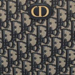 Pre Owned Dior Navy Blue Oblique Jacquard Canvas 30 Montaigne Dea Pouch