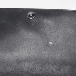 Pre Owned Dior Metallic Grey Lizard Lady Dior Long Chain Clutch