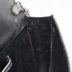 Pre Owned Dior Metallic Grey Lizard Lady Dior Long Chain Clutch