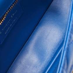 Pre Owned Dior Blue Cannage Leather Small Caro Shoulder Bag