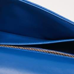 Pre Owned Dior Blue Cannage Leather Small Caro Shoulder Bag