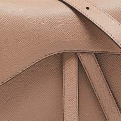 Pre Owned Dior Old Rose Leather Saddle Shoulder Bag