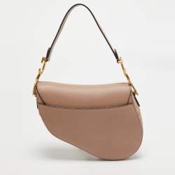Pre Owned Dior Old Rose Leather Saddle Shoulder Bag
