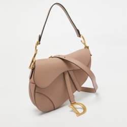 Pre Owned Dior Old Rose Leather Saddle Shoulder Bag