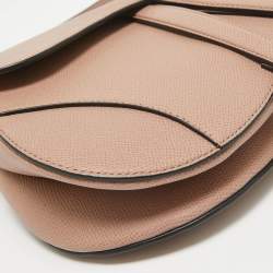 Pre Owned Dior Old Rose Leather Saddle Shoulder Bag