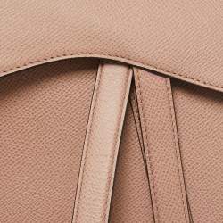 Pre Owned Dior Old Rose Leather Saddle Shoulder Bag
