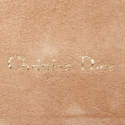 Pre Owned Dior Metallic Rose Gold Cannage Leather Lady Dior Clutch