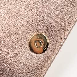 Pre Owned Dior Metallic Rose Gold Cannage Leather Lady Dior Clutch