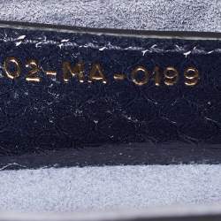 Pre Owned Dior Navy Blue Snakeskin Leather Classic Saddle Bag