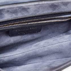 Pre Owned Dior Navy Blue Snakeskin Leather Classic Saddle Bag