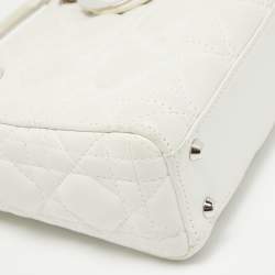 Dior White Cannage Leather Mini Lady Dior Tote