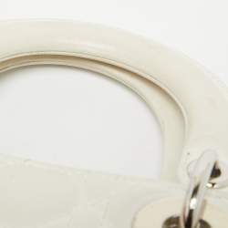 Dior White Cannage Leather Mini Lady Dior Tote