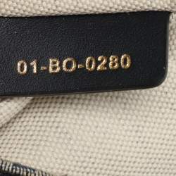 Pre Owned Dior Navy Blue Oblique Canvas and Leather Mini Saddle Bag