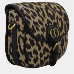 Dior Black, Beige Canvas Leopard Bobby Bag 