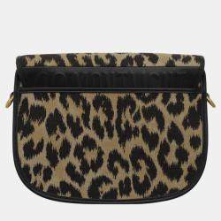 Dior Black, Beige Canvas Leopard Bobby Bag 