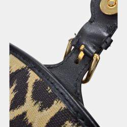 Dior Black, Beige Canvas Leopard Bobby Bag 