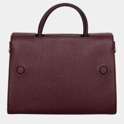 Christian Dior Burgundy Pebbled Leather Medium Diorever Bag