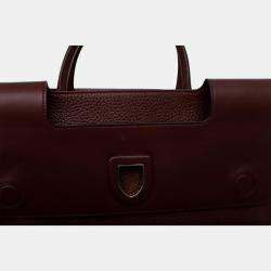 Christian Dior Burgundy Pebbled Leather Medium Diorever Bag