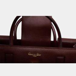 Christian Dior Burgundy Pebbled Leather Medium Diorever Bag