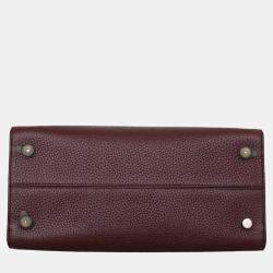 Christian Dior Burgundy Pebbled Leather Medium Diorever Bag