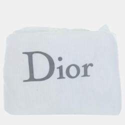 Dior White Woven Leather Soft Lady Dior Shopping Tote Bag
