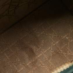 Pre Owned Dior Green Cannage Patent Leather Medium Lady Dior Tote