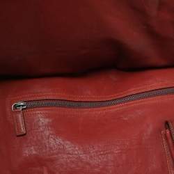 Pre Owned Dior Burgundy Leather Gaucho Double Saddle Shoulder Bag