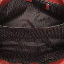 Pre Owned Dior Burgundy Leather Gaucho Double Saddle Shoulder Bag