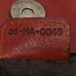 Pre Owned Dior Burgundy Leather Gaucho Double Saddle Shoulder Bag