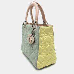 Pre Owned Christian Dior Blue X Yellow X Pink Cannage Bag