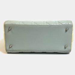 Pre Owned Christian Dior Blue X Yellow X Pink Cannage Bag