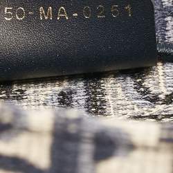 Pre Owned Dior Navy Blue Oblique Embroidered Canvas Medium Book Tote