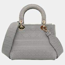 Dior Grey Medium Cannage Lady D-Lite