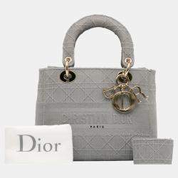 Dior Grey Medium Cannage Lady D-Lite