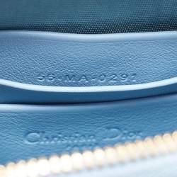 Pre Owned Dior Light Blue Cannage Patent Leather Lady Dior Phone Chain Holder