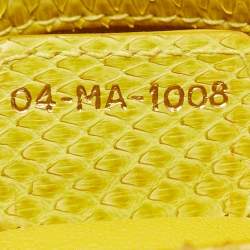 Pre Owned Dior Yellow Python Mini Lady Dior Tote